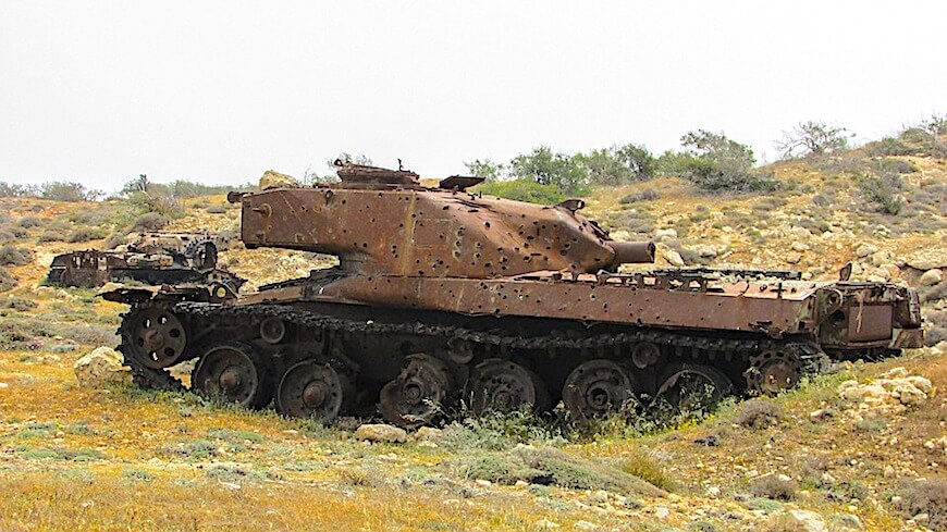 Zerstörter Panzer.