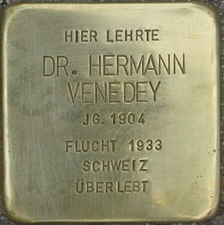 Stolperstein für Hermann Venedey © Stolpersteine Konstanz