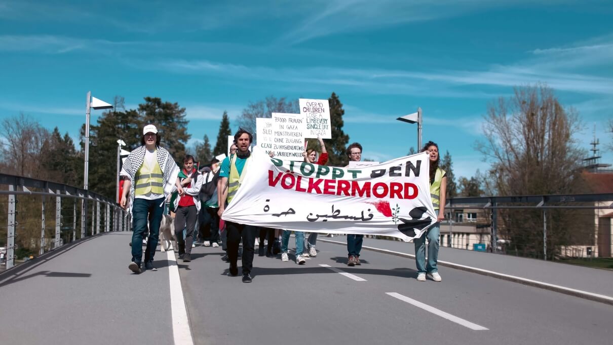 Gaza-Demo am 6.4.2024, Foto Vera Thawra
