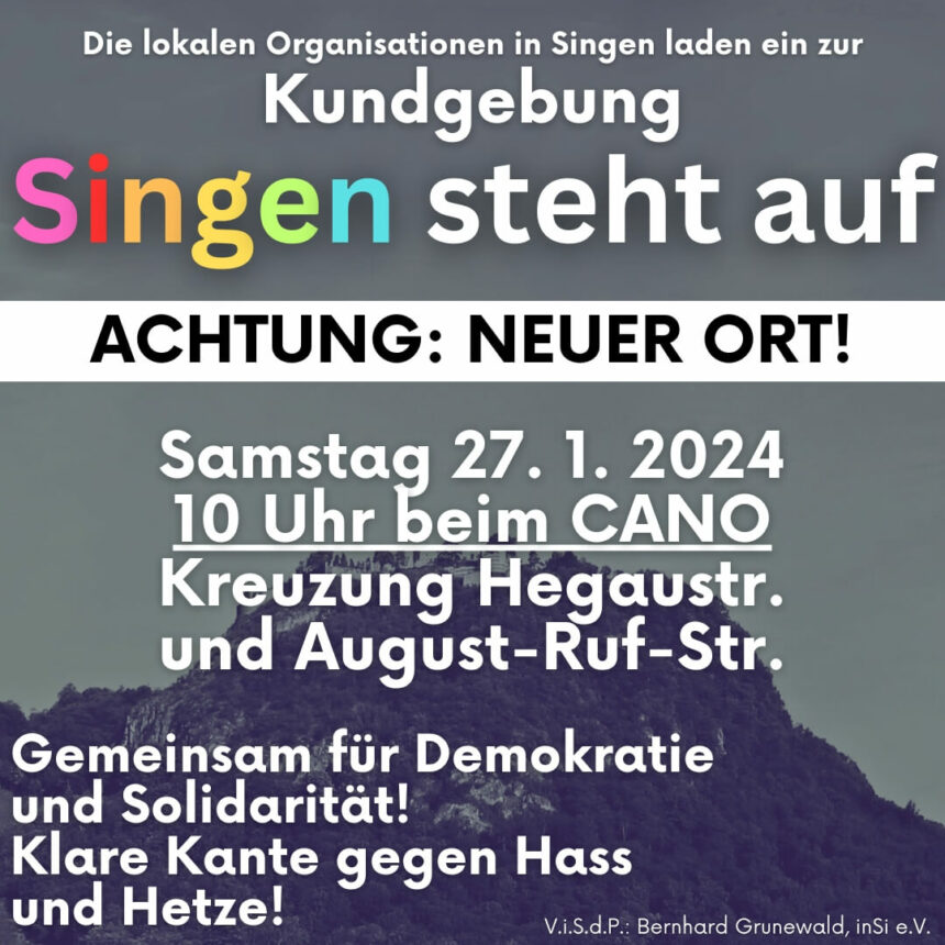 Kundgebung Singen 27.1.24 Neuer Ort