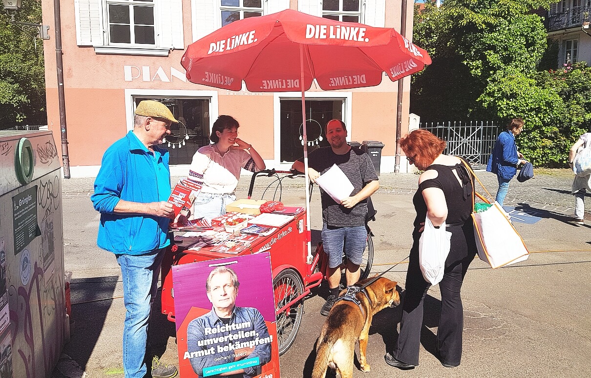 Wahlkampfstand Die Linke, 14.05.2024 © H. Reile