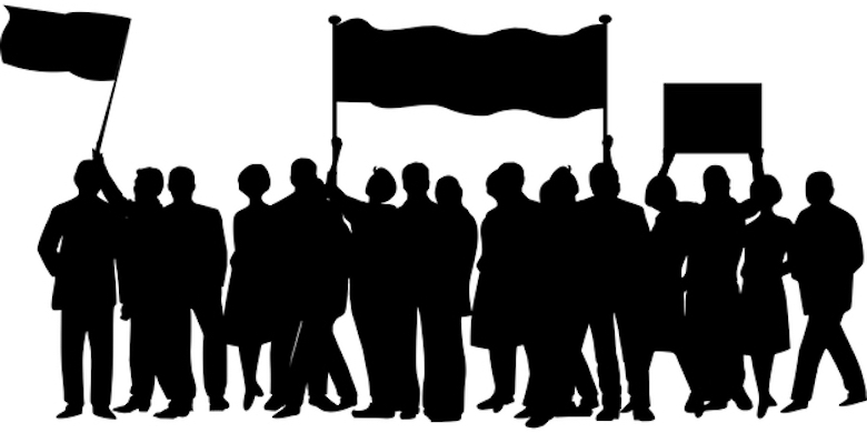 Teilnehmer einer Demonstration. Symbolbild: pixabay