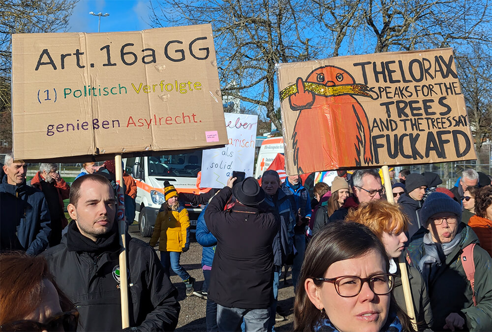 Anti Afd Demo Rottweil Grundgesetz 24.2.24 ©michael Wirz