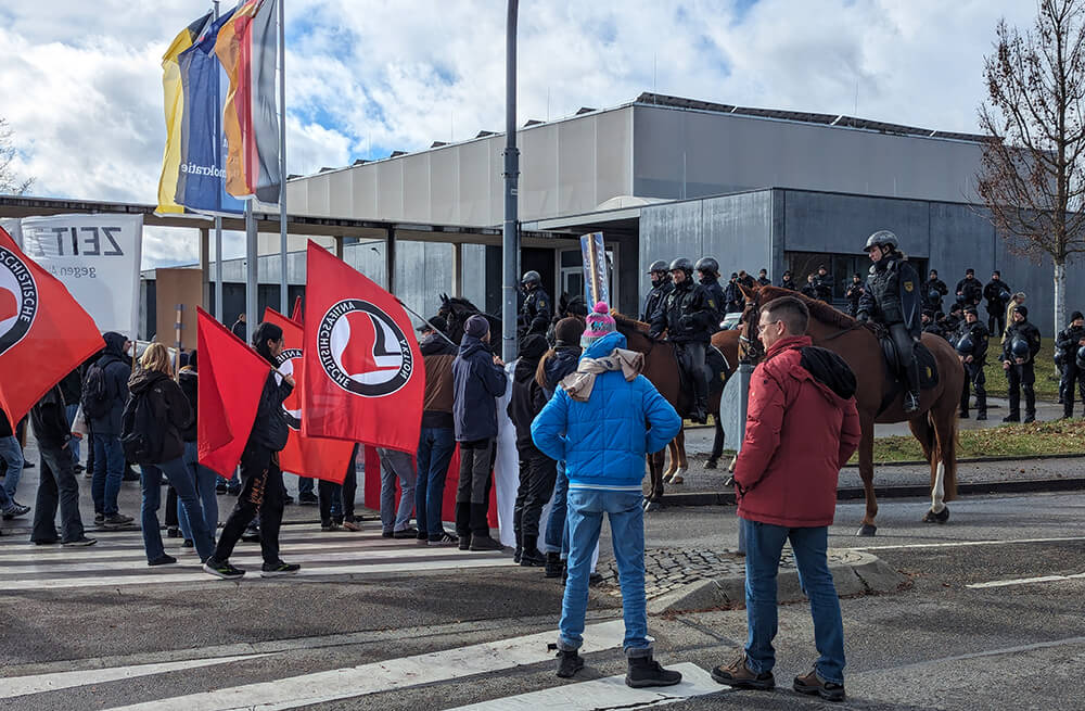 Anti Afd Demo Rottweil Polizeiaufmarsch 24.2.24 ©michael Wirz