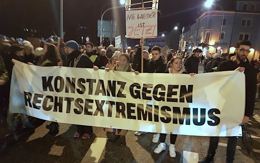 Demo gegen Rechtsextremismus in Konstanz am 24 Januar 2024. Bild: H. Reile