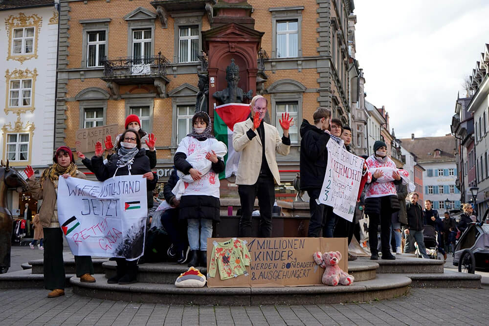 Gaza Aktion Marktstätte 24.2.24 ©Initiative Rettet Gaza