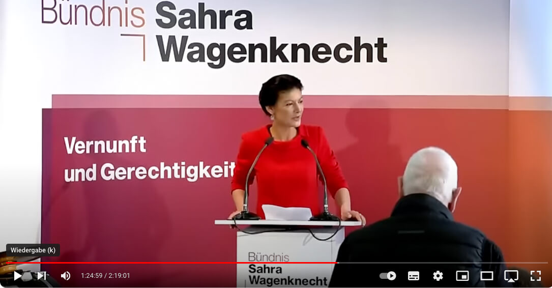 Sahra Wagenknecht Aschermittwoch In Passau Screenshot Youtube