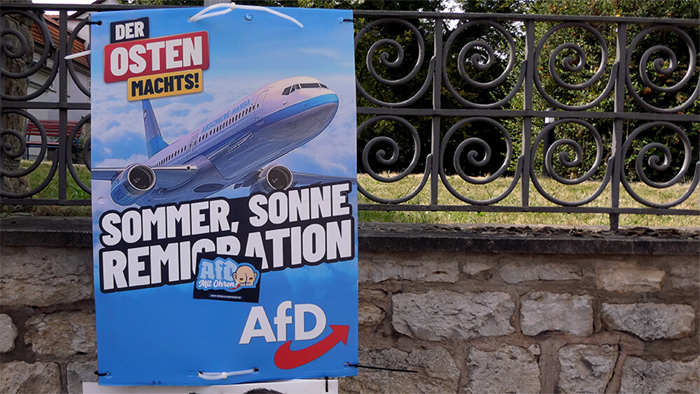 Afd plakat thüringen remigration 2024 09 © pit wuhrer