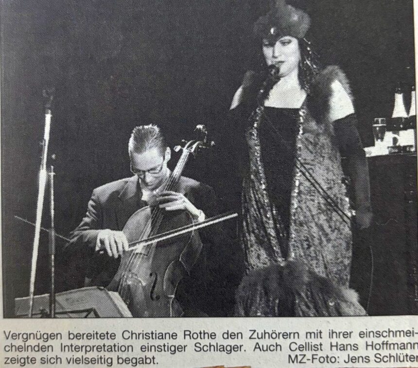 Als cellist im objekt 5 mit christiane rothe © privatbesitz