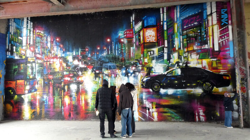 Berlin in der nacht grafitto teufelsberg © pit wuhrer
