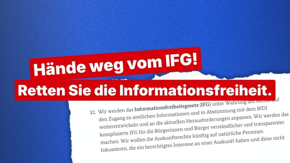 Hände weg vom ifg © fragdenstaat