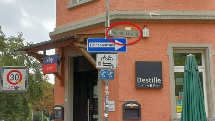 Mainaustraße ecke glärnischstraße, destille, tempo 30 2025 08 17 01 mit markierung © harald borges