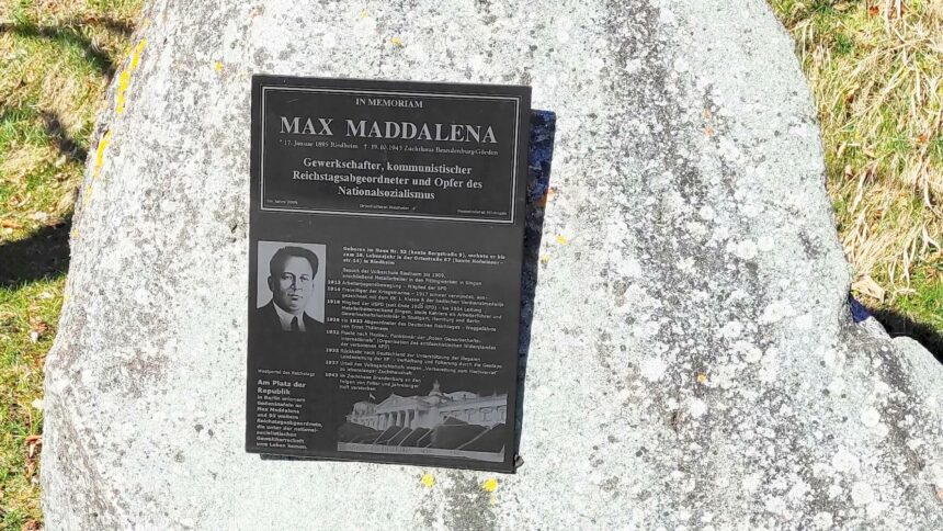 Gegen das Vergessen: Zum Andenken an Max Maddalena, M.d.R., Opfer des Nazi-Regimes
