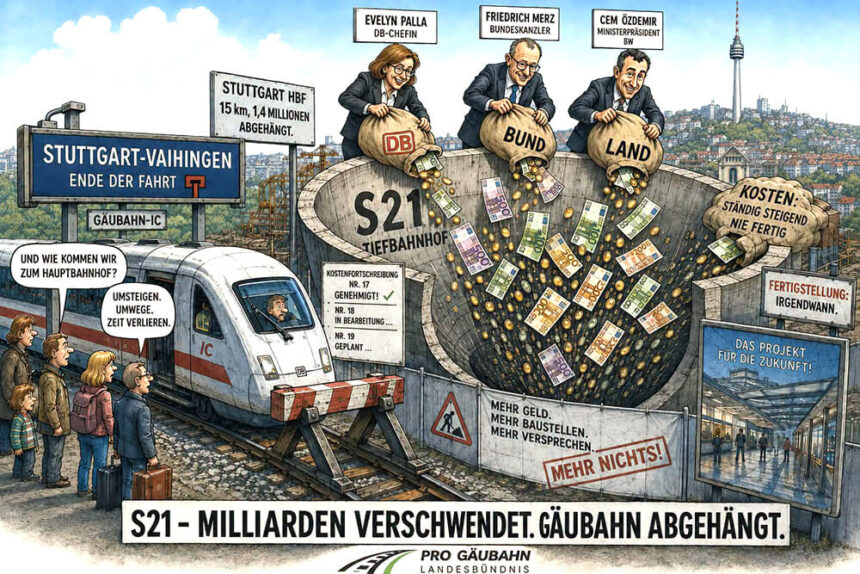 Pro gäubahn karikatur © facebook screenshot