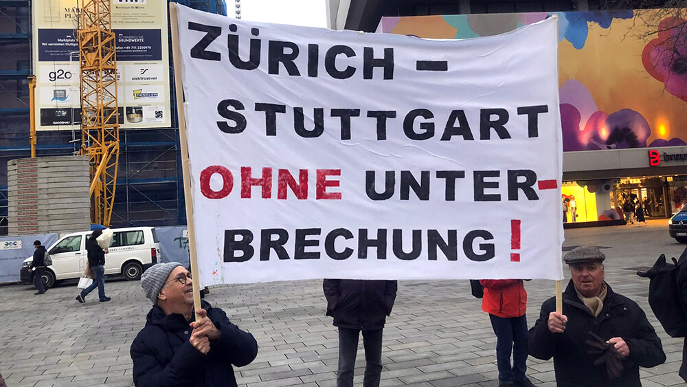 Protest gäubahn zh stuttgart ohne unterbrechung © progäubahn bündnis