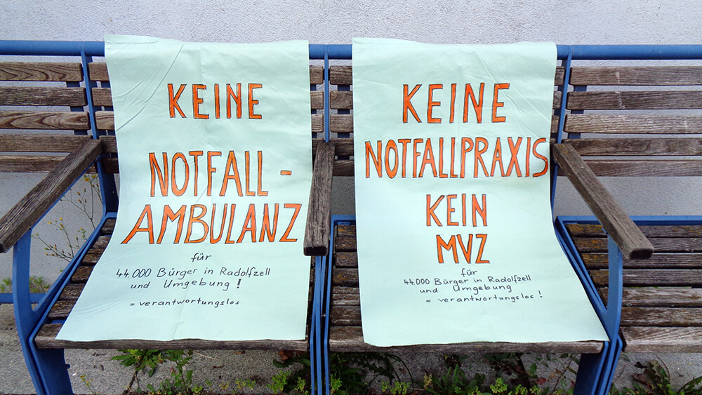 Protestaktion versorgung klinik radolfzell © inge baier