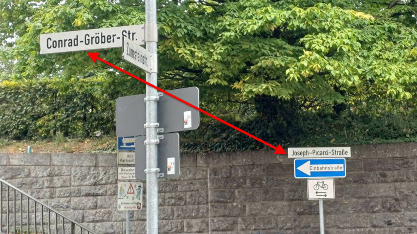 Straßenumbenennung gröber in picard 2025 08 17 02 mit markierung © harald borges
