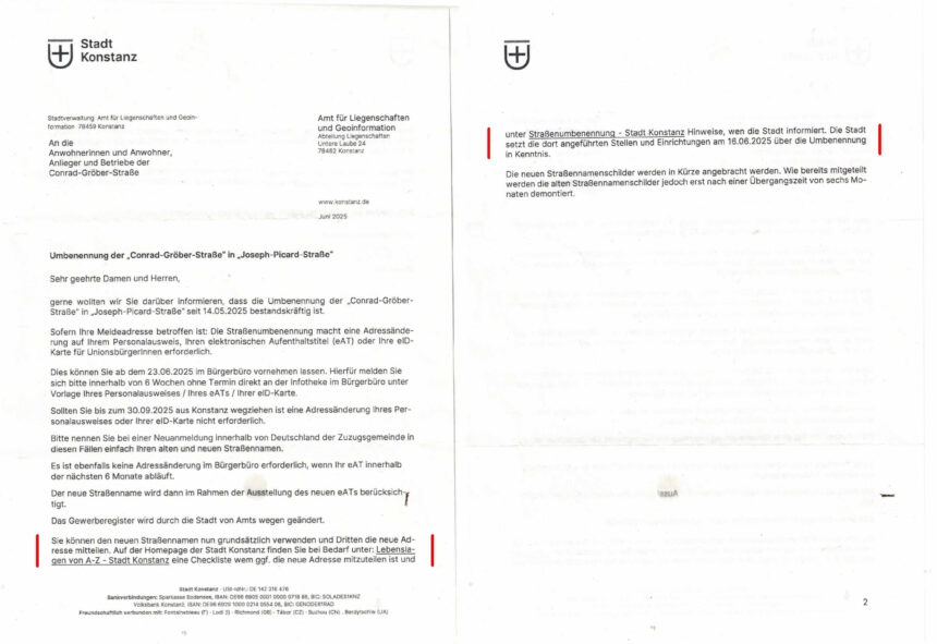 Straßenumbenennung gesamt angestrichen