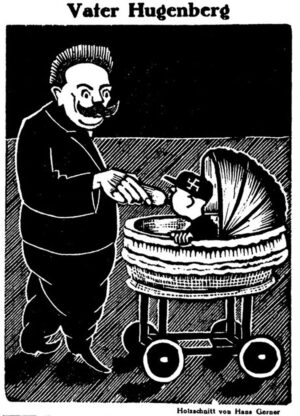 Vater hugenberg karikatur 1929 stuttgarter sonntagszeitung