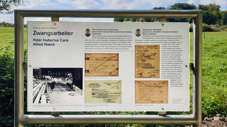 Zwangsarbeit tafel gedenkweg fn © sabine bade