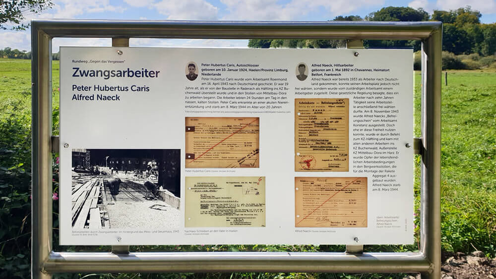 Zwangsarbeit tafel gedenkweg fn © sabine bade